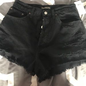 Black high-wasted shorts