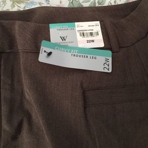 NWT EXPRESSO COLOR CURVY FIT TROUSERS 22W