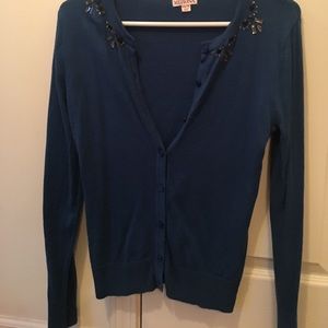 Blue Embellished Cardigan