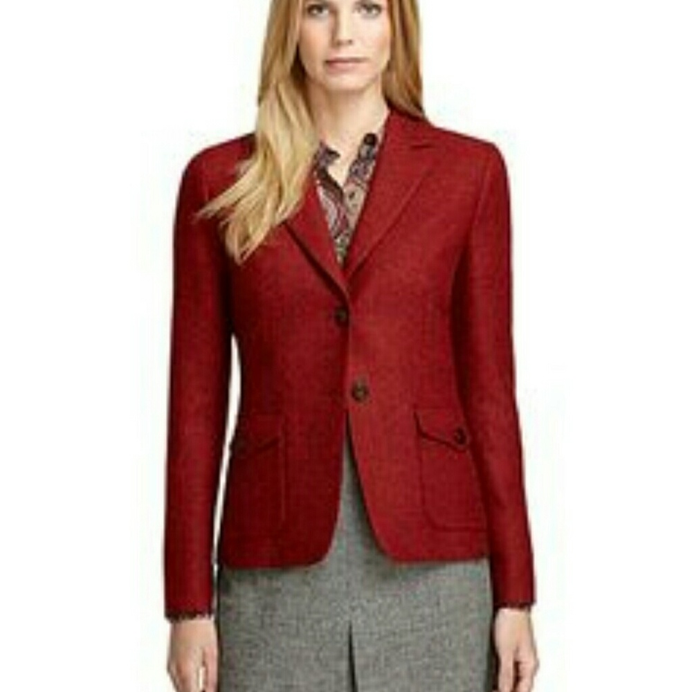 Brooks Brother 100% wool burgundy blazer coat