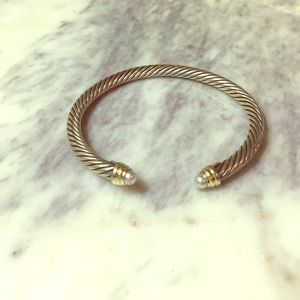 David Yurman classic cable bracelet with pearls