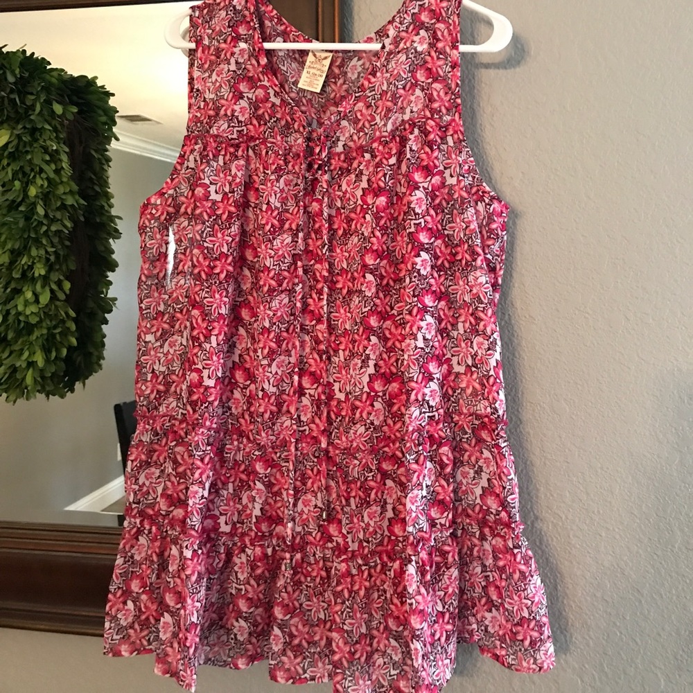 Pink Floral long Blouse