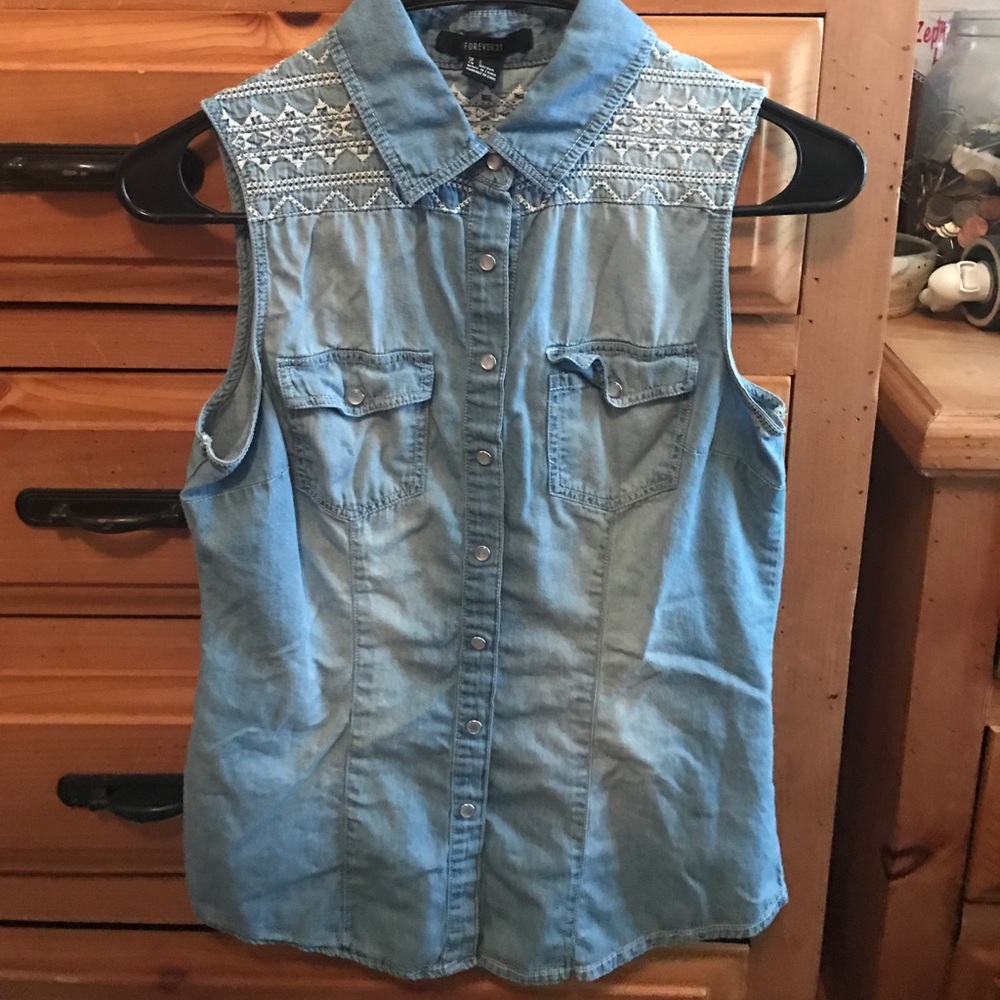 Light blue denim shirt