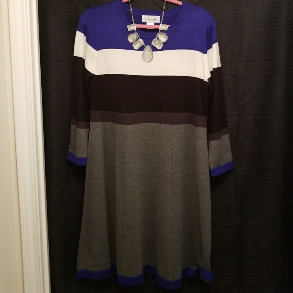 Color Blocked Sweater Dress