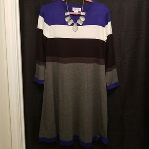 Color Blocked Sweater Dress