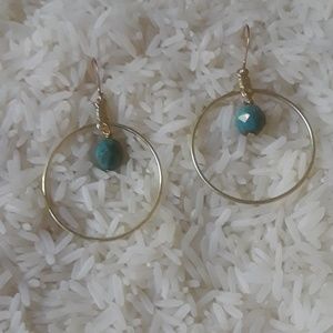 *Sale* Vintage Czech glass gold hoops