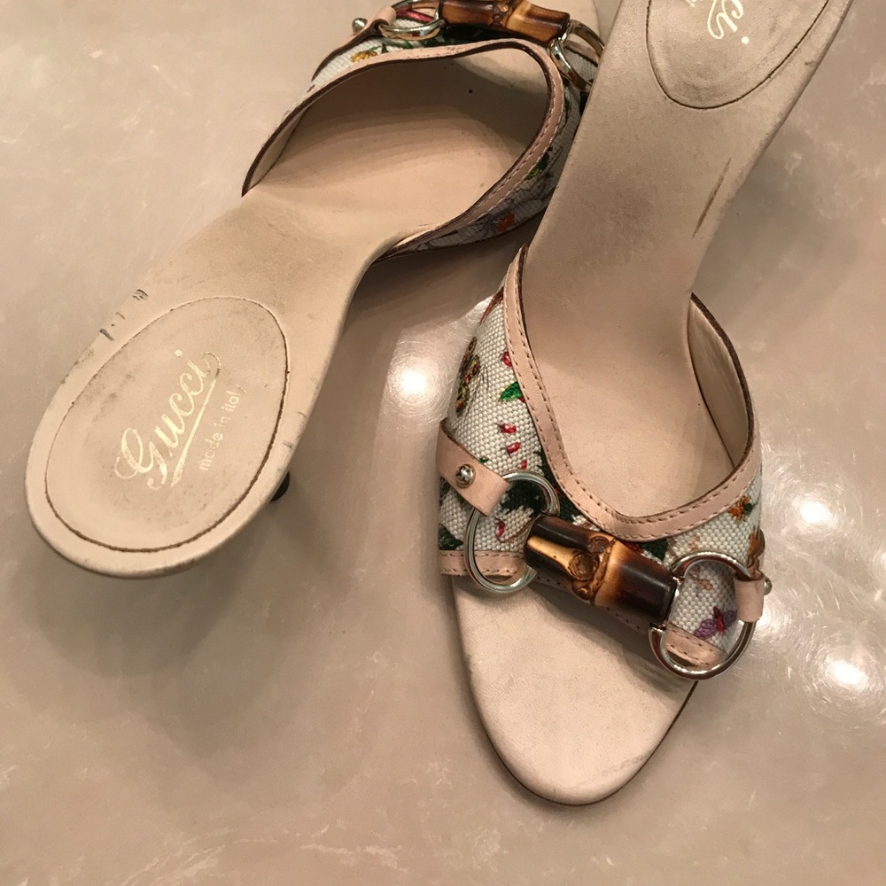 Authentic Gucci bamboo slide sandals