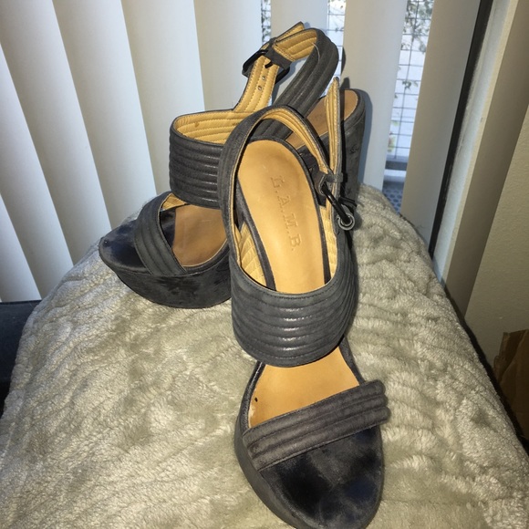 L.A.M.B. Mabelle Black Leather Platforms - Picture 2 of 8