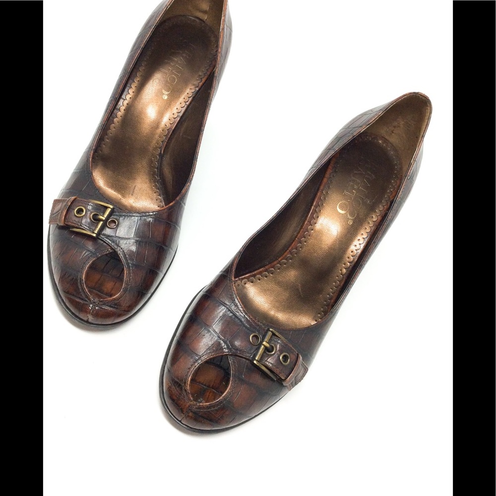 Franco Sarto Animal Print Keyhole High Heel
