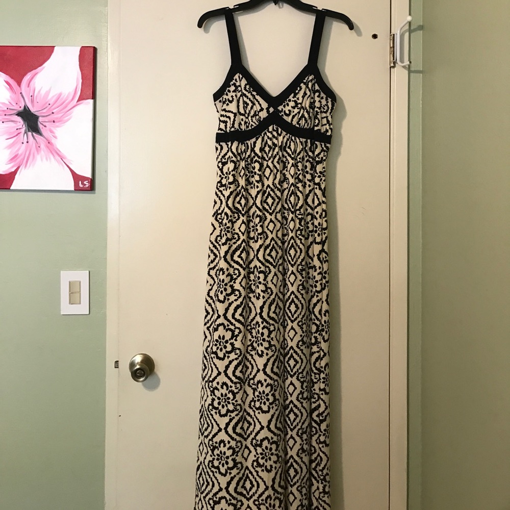 Tan & black maxi sundress.
