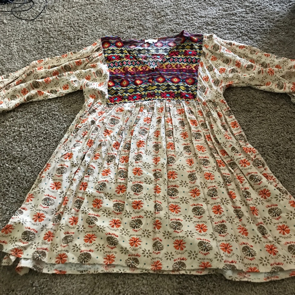 Boho hippie mini dress