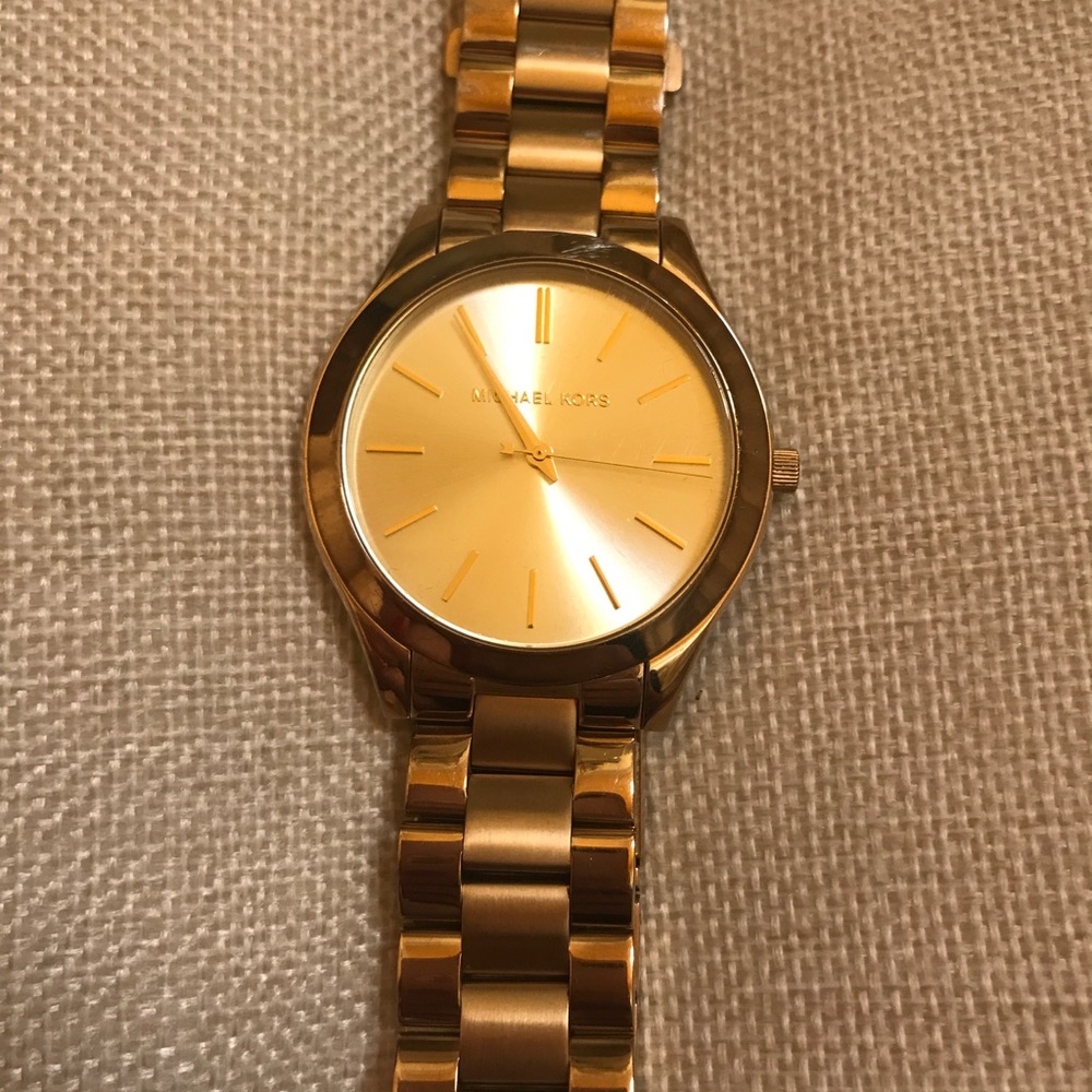 Gold Michael kors watch / needs battery