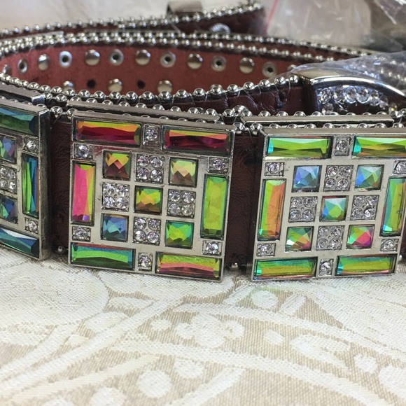 Crystal Bling Iridescent Belt/ ML main image 5