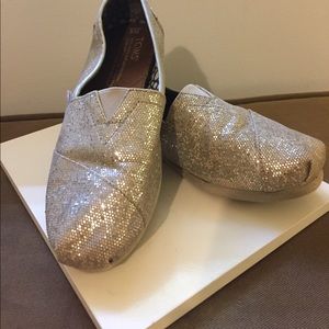 Toms Silver sparkle shoes