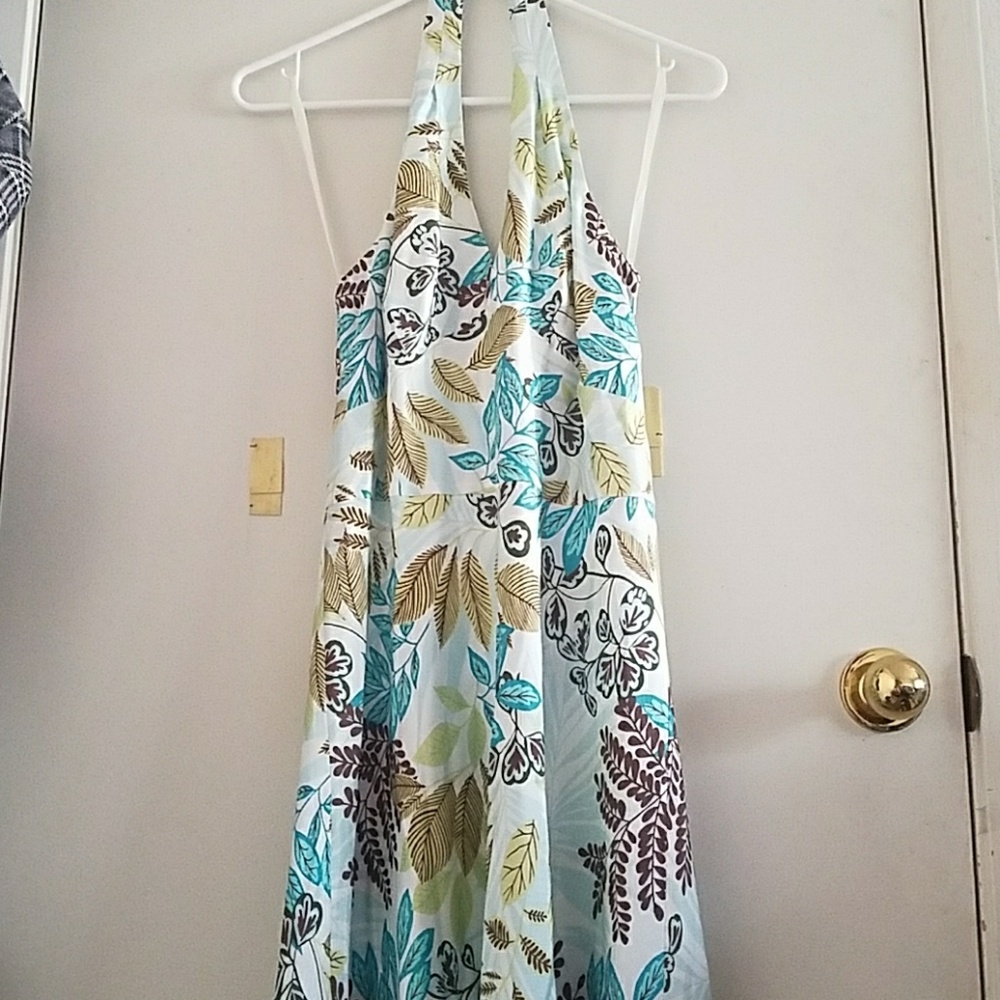 Fall floral halter dress