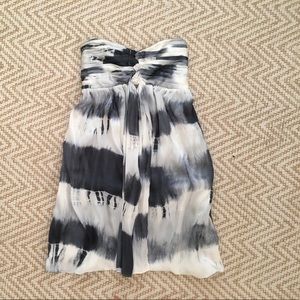 grey/blue tie die silk dress