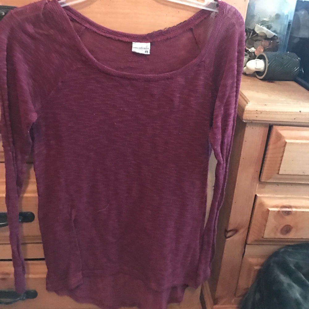 Red sheer sweater