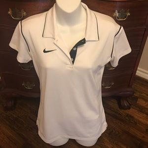 White Nike dri-fit polo