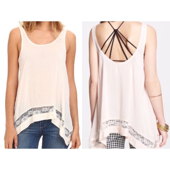 2 Free People Lace Trimmed Tanks - Picture 5 of 5