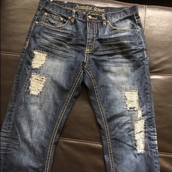 antique rivet mens denim jeans