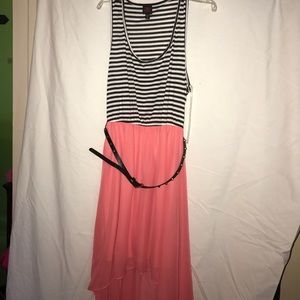 2B black white and pink dress