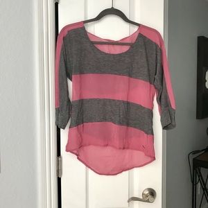 Women's Stripe Mesh Top