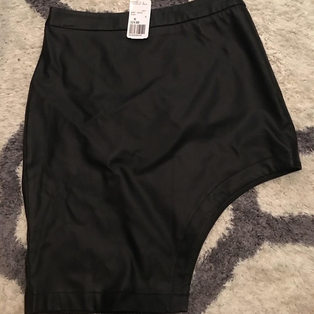 Faux Leather Side slot skirt medium