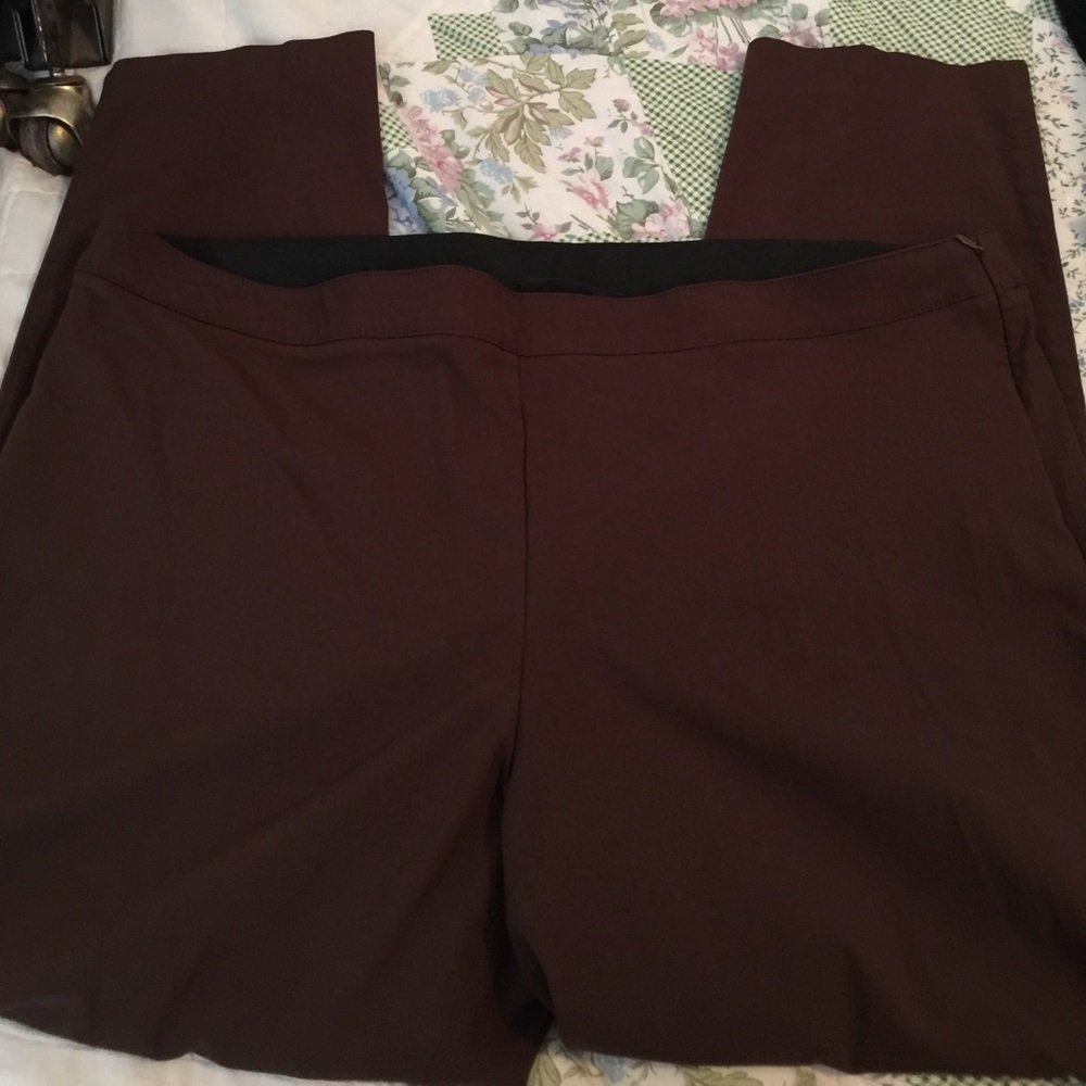 EUC BROWN SIDE ZIP STRAIGHT LEG RAYON/SPANDEX NICE