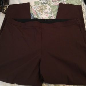 EUC BROWN SIDE ZIP STRAIGHT LEG RAYON/SPANDEX NICE