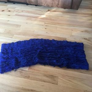 Knit ruffled infinity scarf