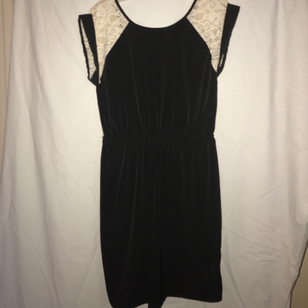 Black and white lace dress