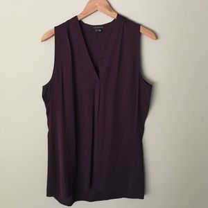 Theory Purple Silk Sleeveless Blouse