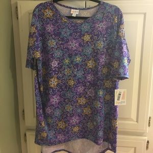 LULAROE Irma, purple floral NWT, size Medium