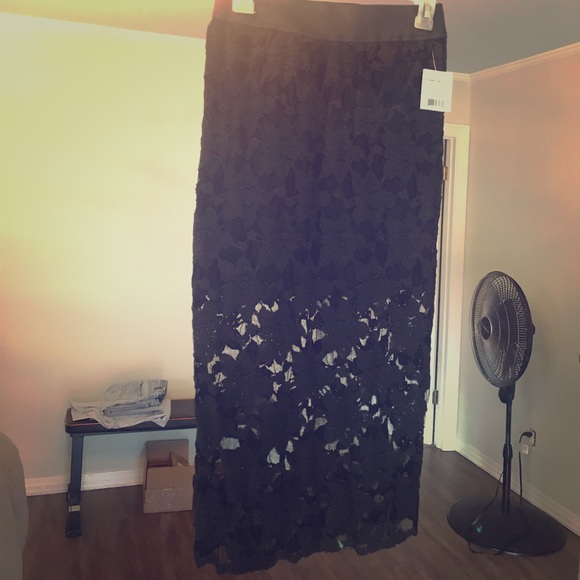 Free people midi black lace skirt. Brand new! - Picture 1 of 1