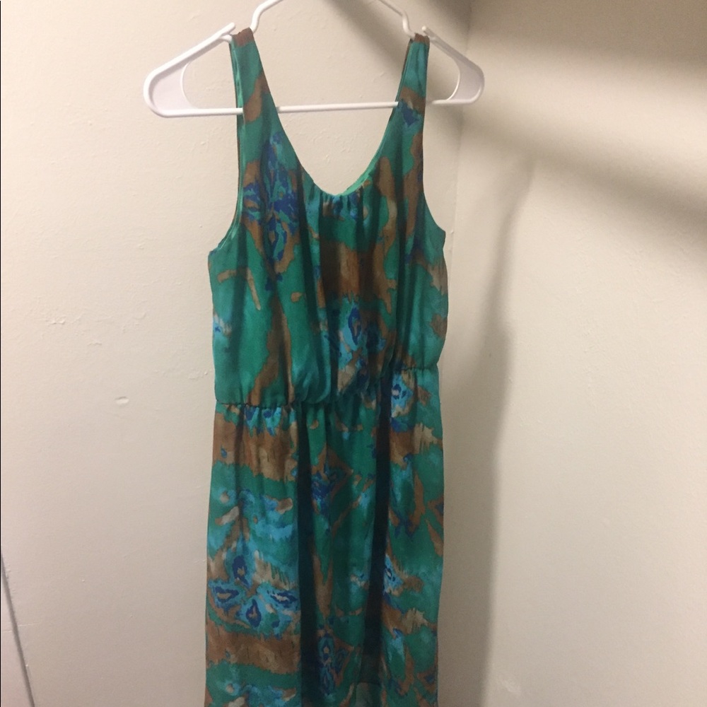 Multi colored high low dress.