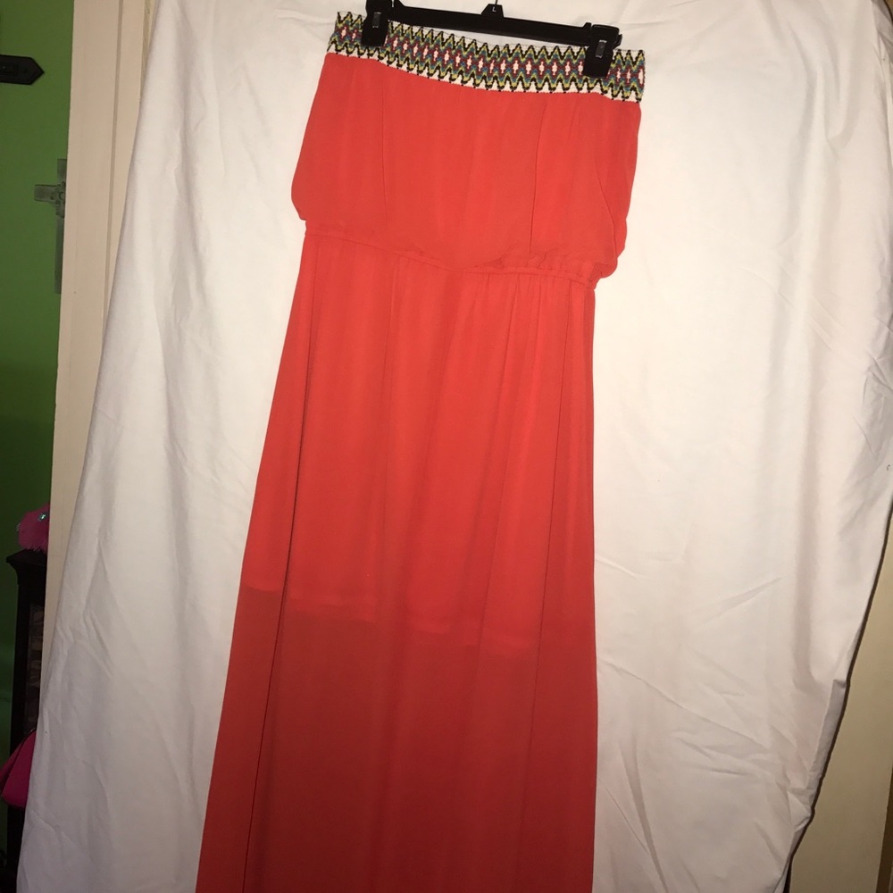 Coral maxi dress