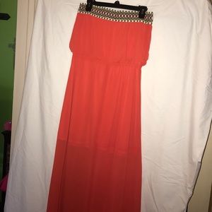 Coral maxi dress