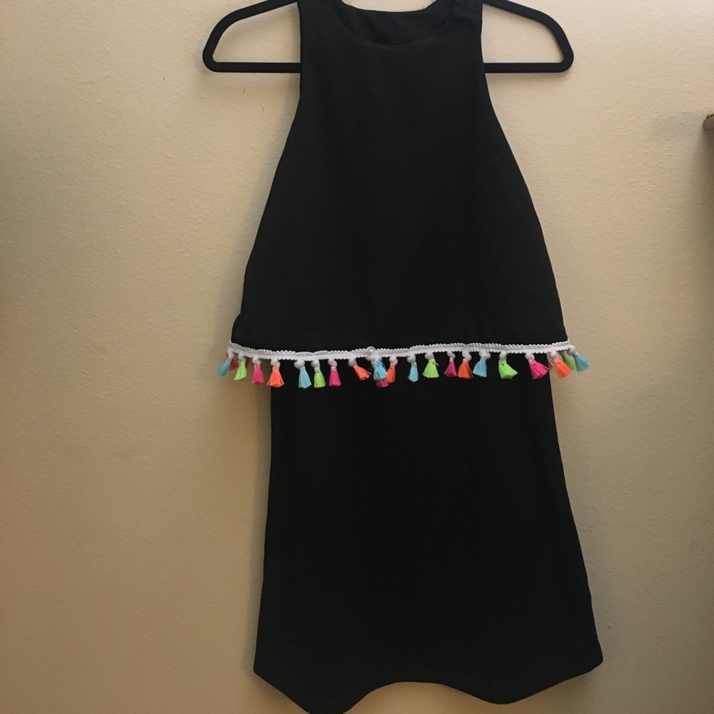 Small black with colored fringe vacation style