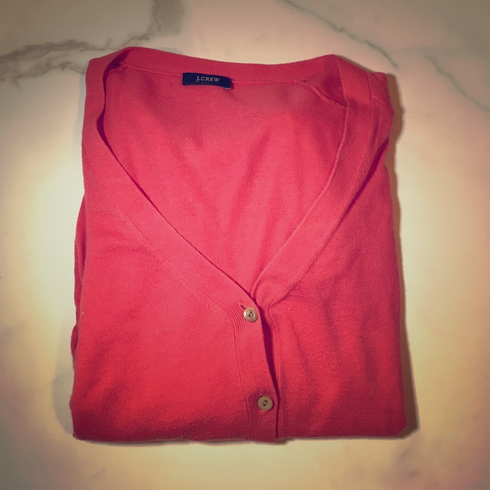 Coral J Crew Cardigan small