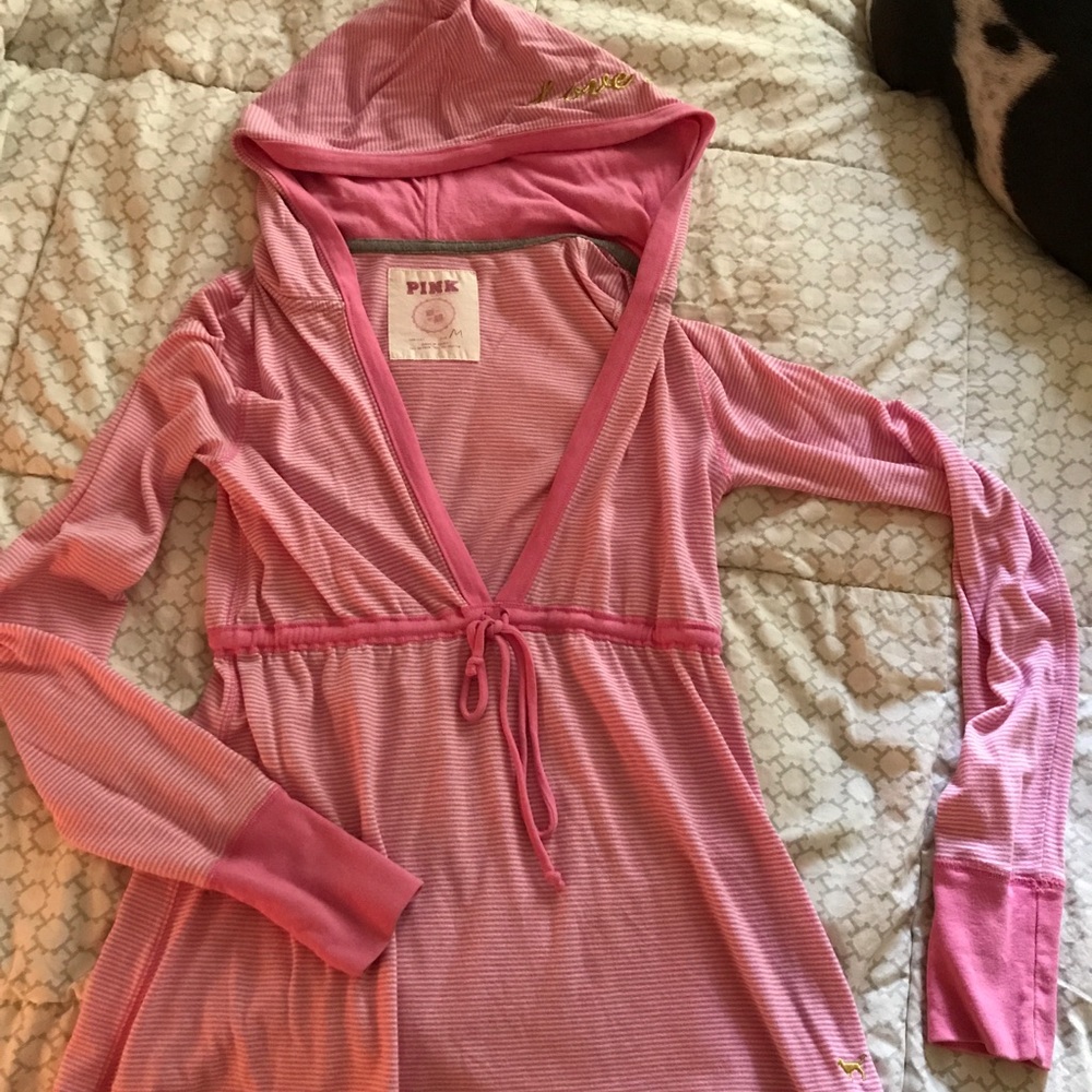 VS Pink long sleeve with hood