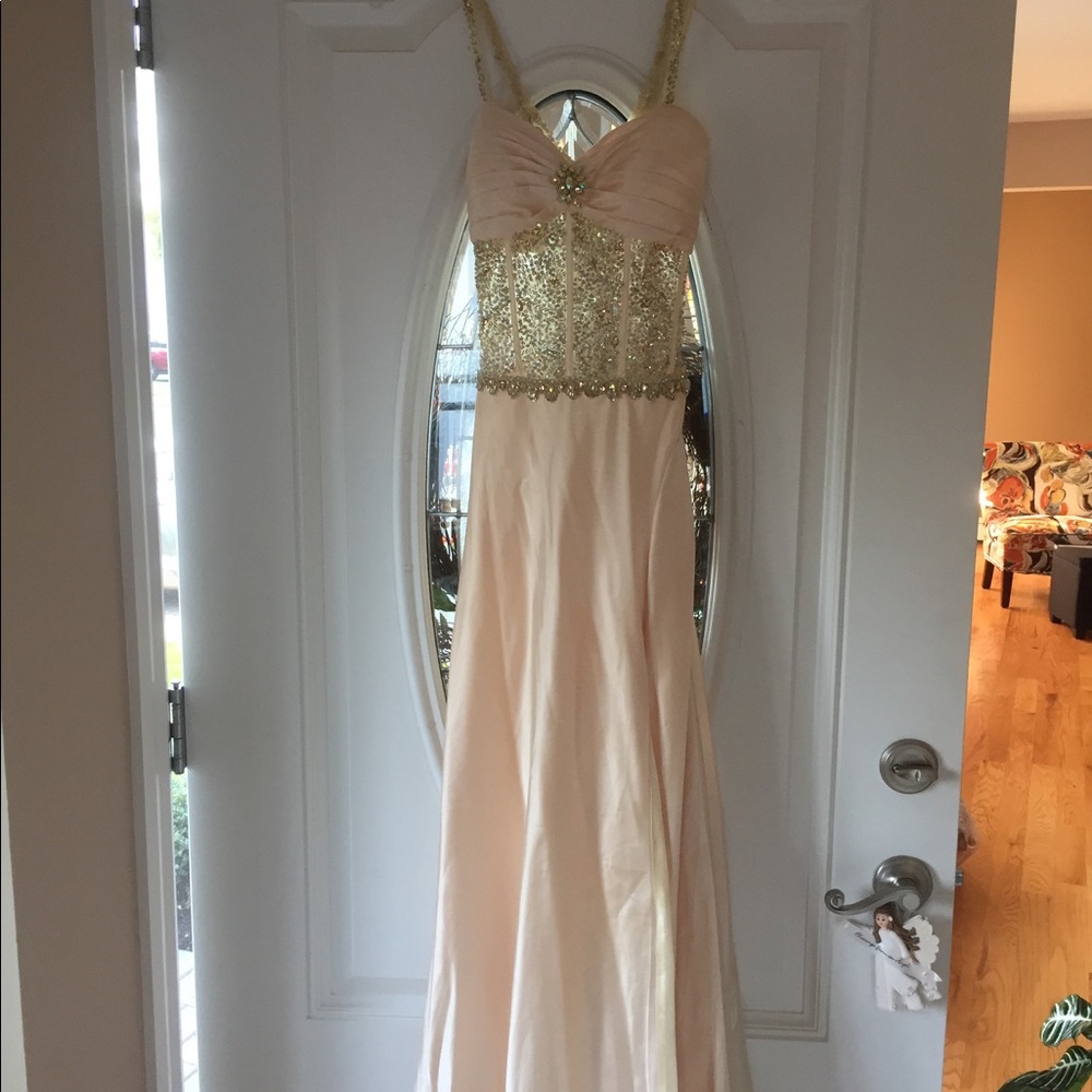 Beige prom dress
