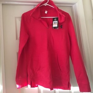 Under Armour pink 1/2 zip pullover Small