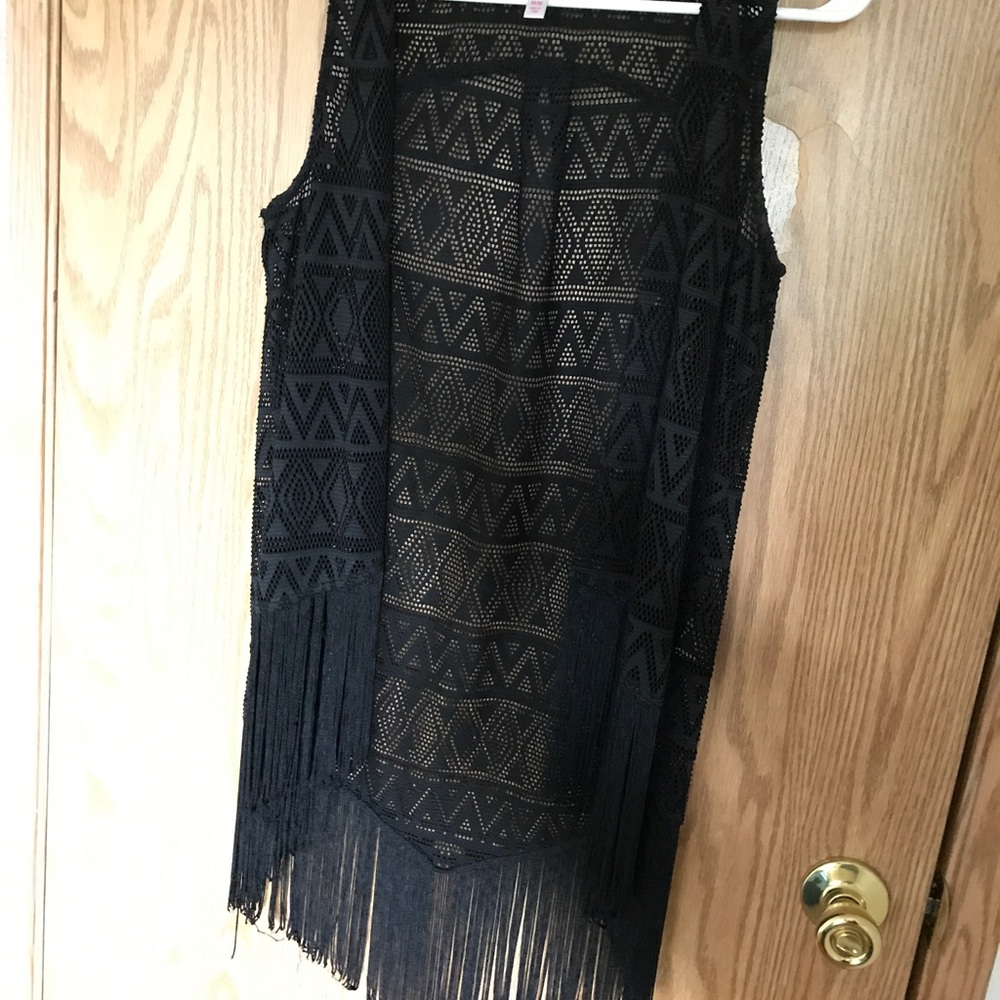 Black crochet cover up