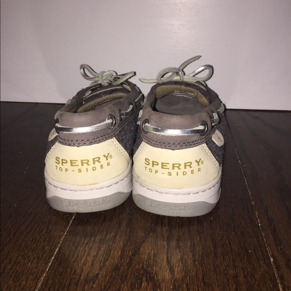 Sperry Grey Angelfish Boatshoes with Glitter Sides - Picture 3 of 4