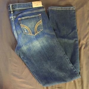 Hollister blue jeans.