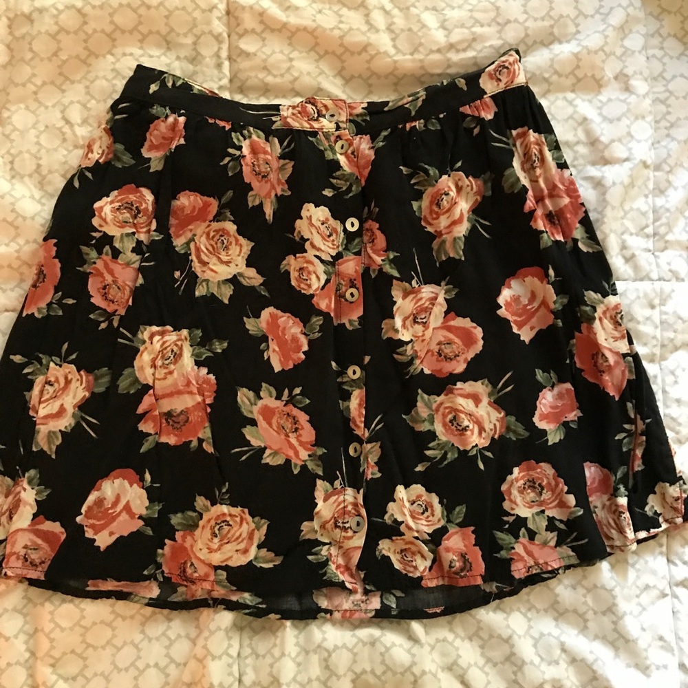 Floral button up skirt