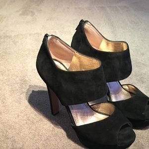 BCBGeneration black suede platform pumps