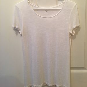 LOFT White Scoop Neck T Shirt