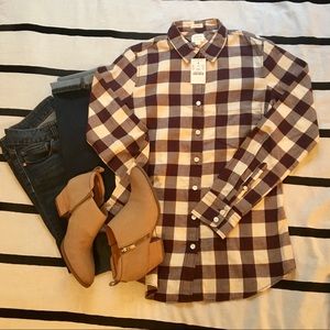 NWT J.Crew Factory Perfect Fit plaid flannel shirt
