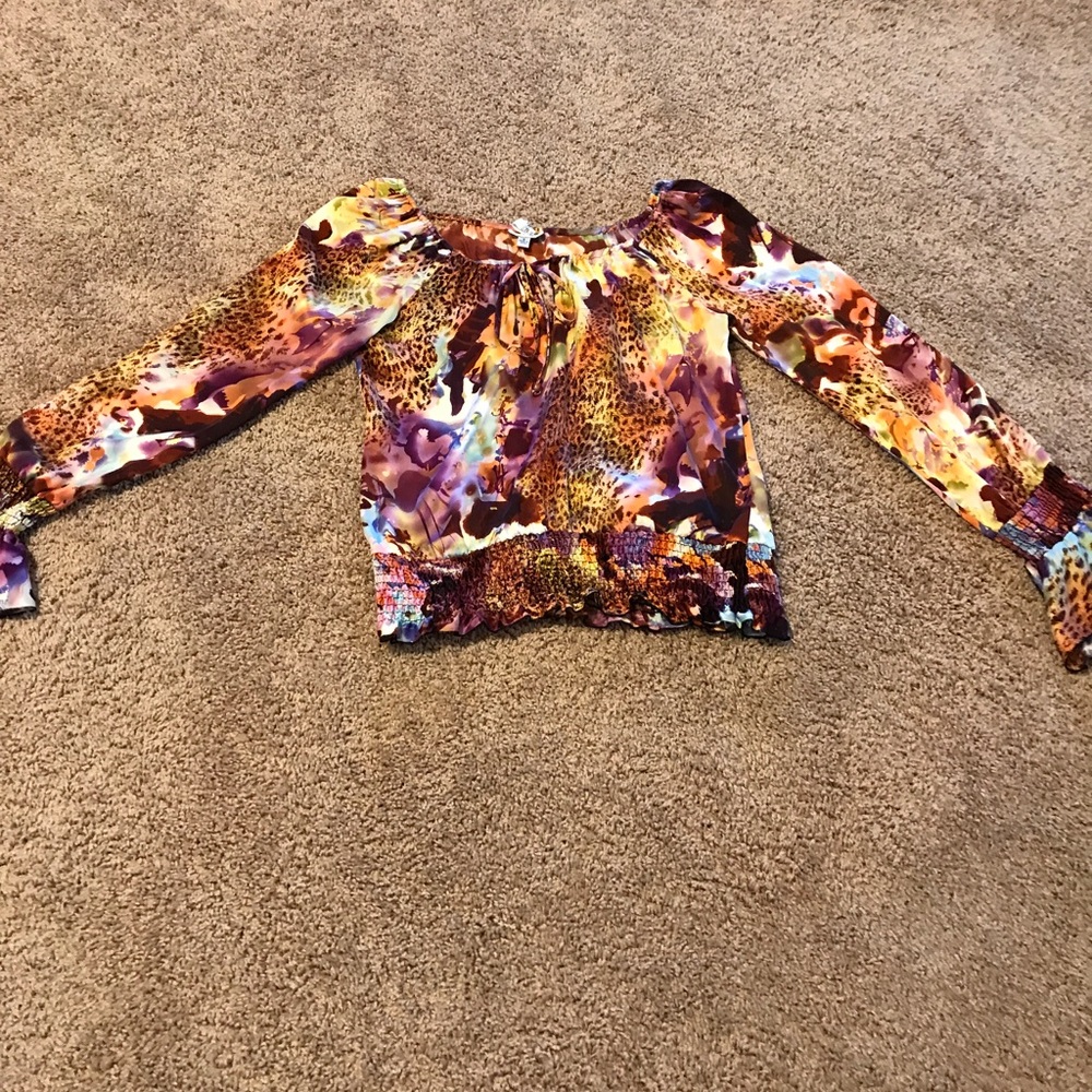 Cache muti-colored soft silk like blouse